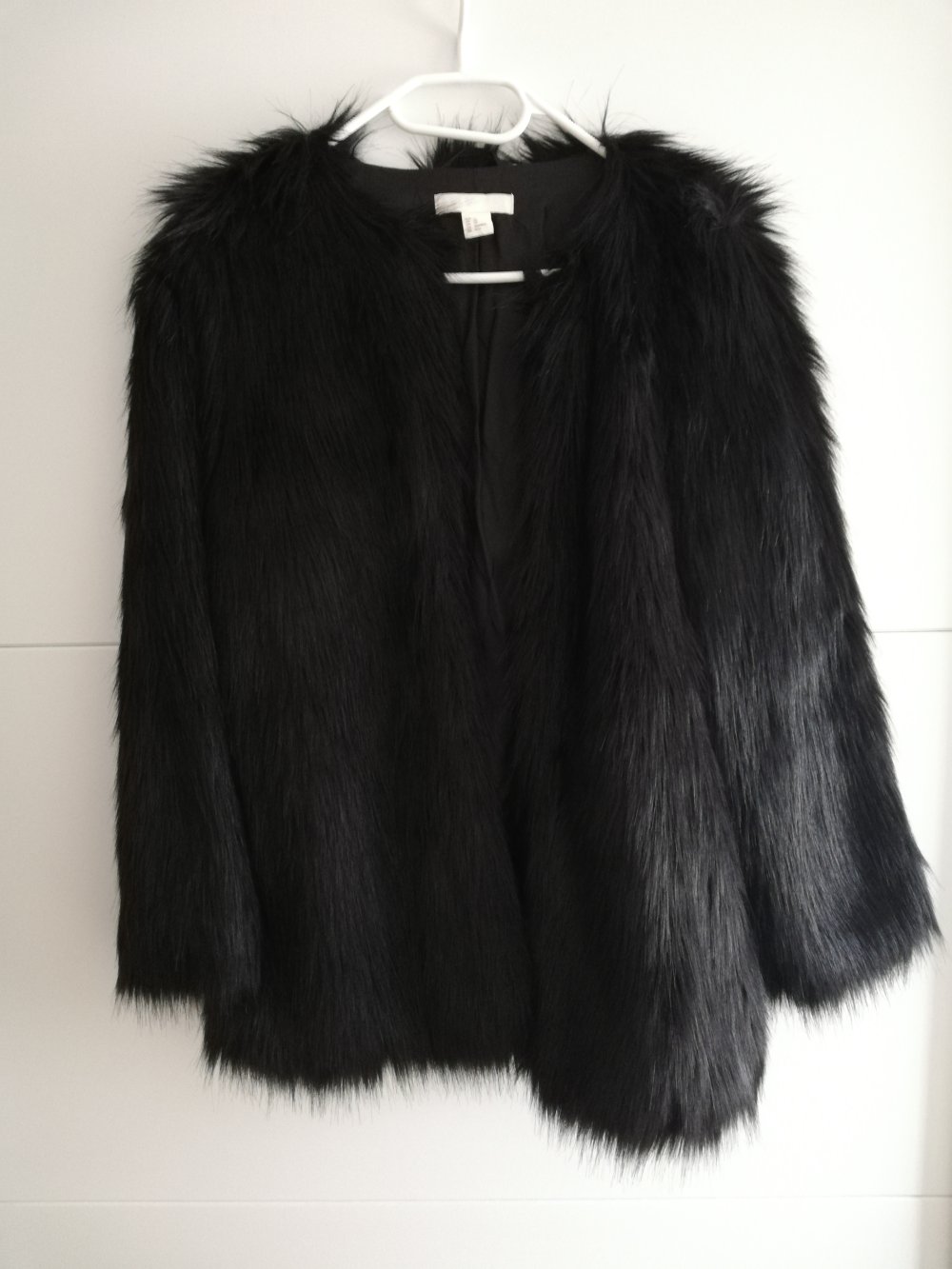 H&M Kunstpelz Kunstfell Jacke Pelz Fell schwarz