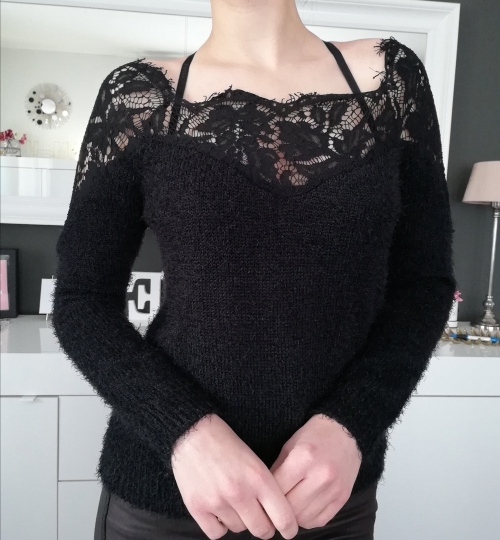 Only Pullover Spitze Pulli Schwarz XS