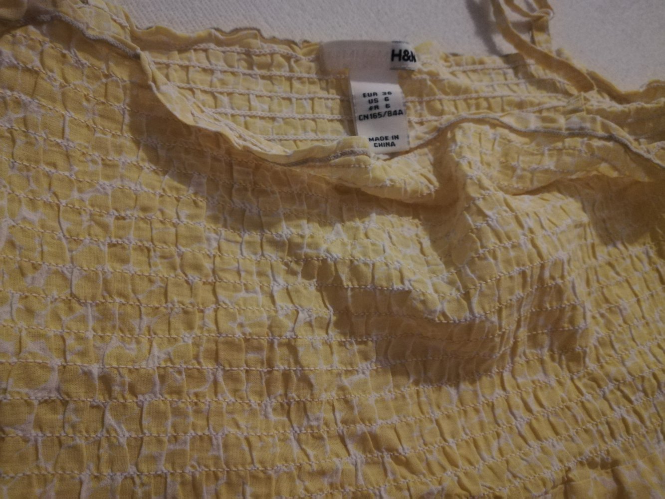 Babydoll Top, H&M, Gr. 36, gelbes Blumenmuster