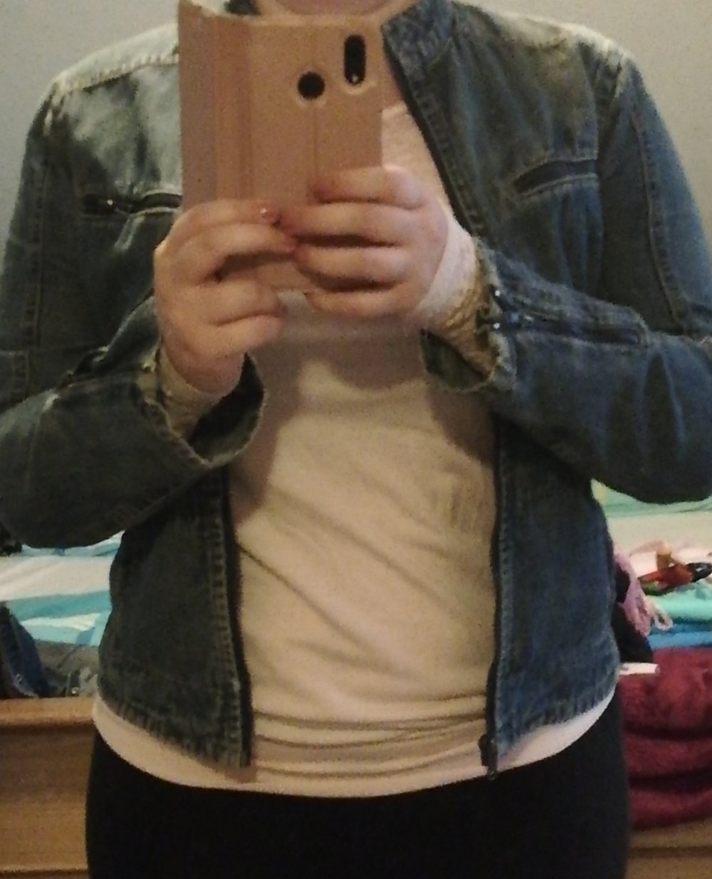 Jeans Jacke im Used Look, Gr. 36