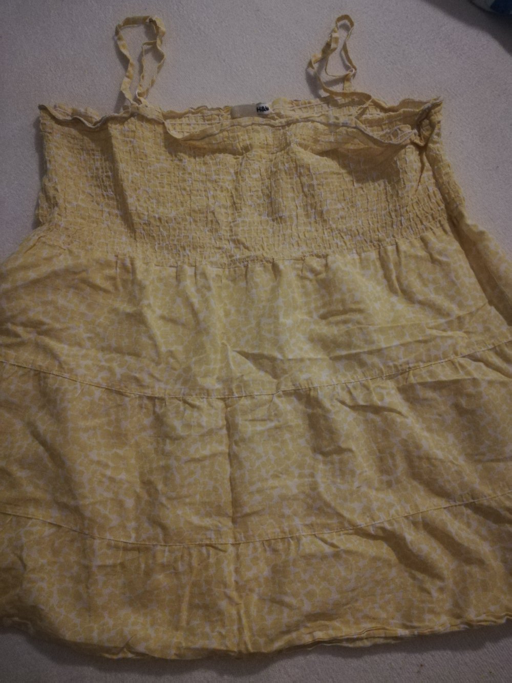 Babydoll Top, H&M, Gr. 36, gelbes Blumenmuster