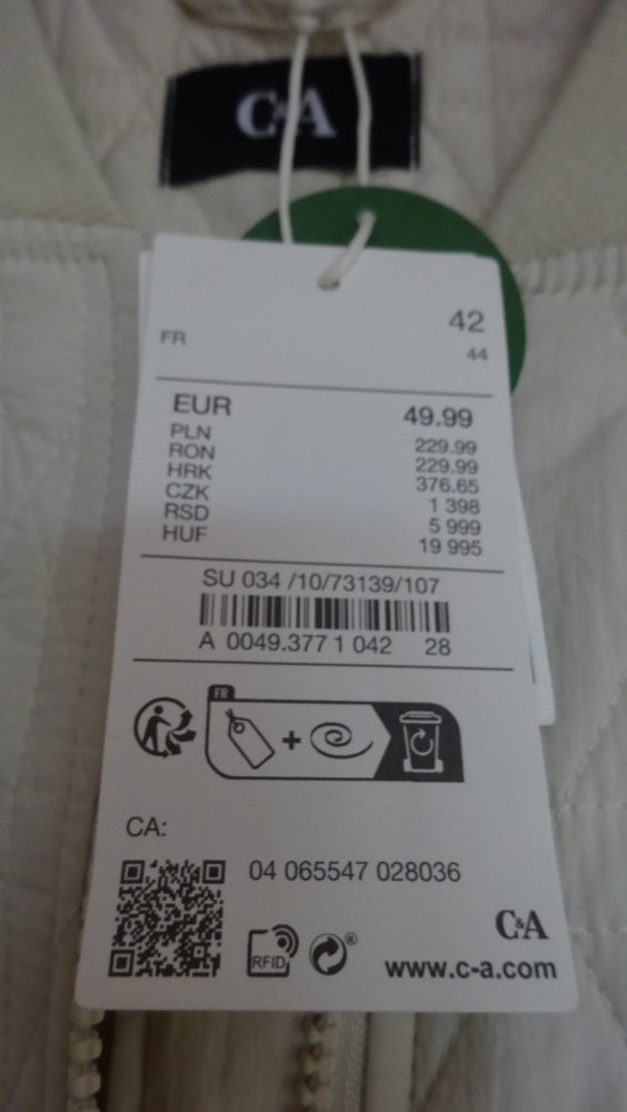 Steppjacke( aus Stoff)  beige ungetragen 