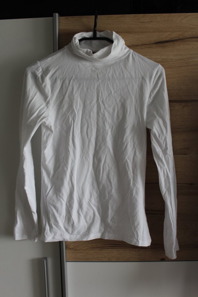 Turtleneck Rollkragen Sweatshirt Weiß