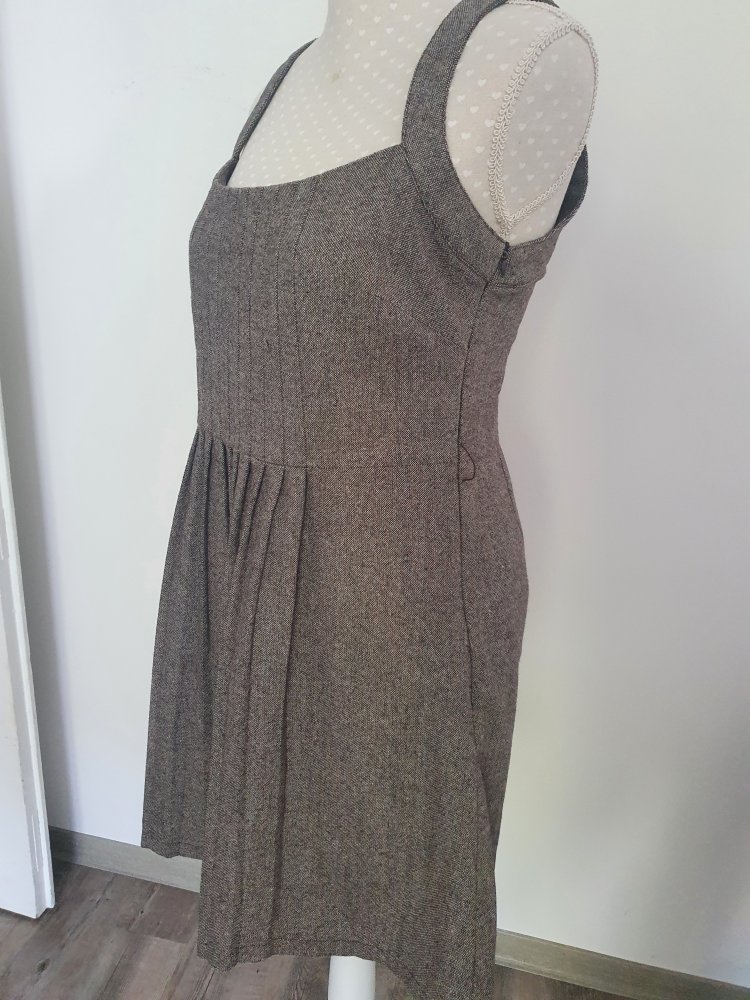braunes Baumwollkleid Pull & Bear L 40 Faltenkleid