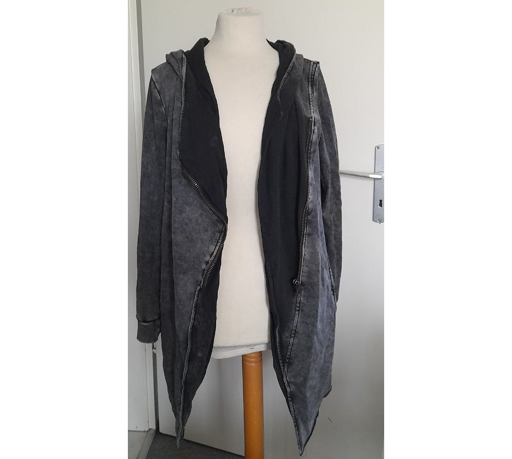 Graue Strickjacke Strickmantel Gr S