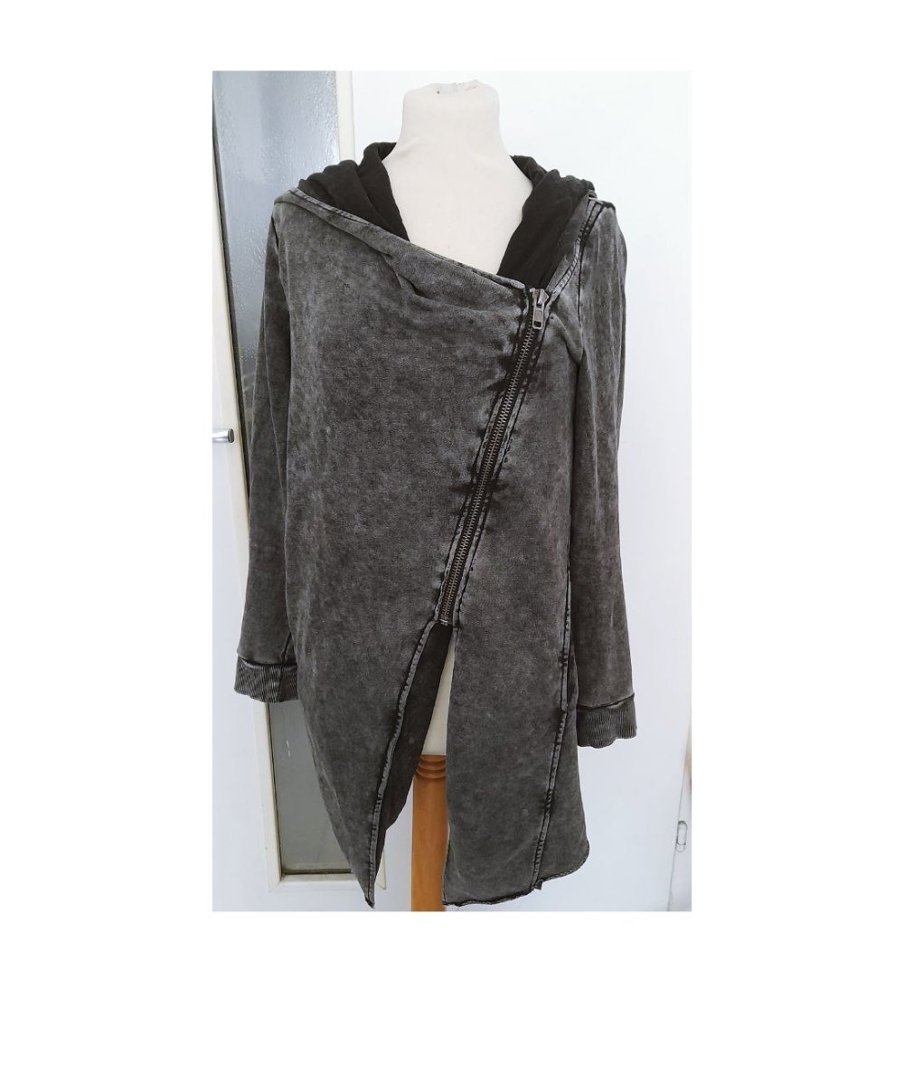 Graue Strickjacke Strickmantel Gr S