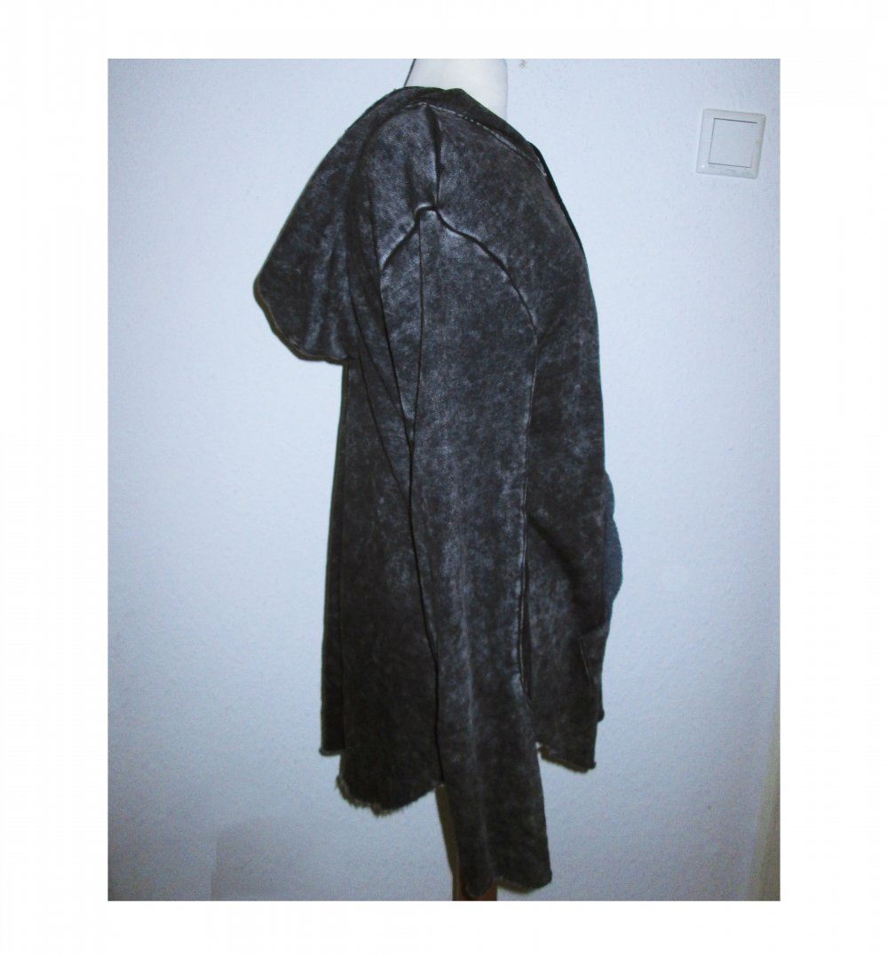 Strickjacke Kapuze Grau 