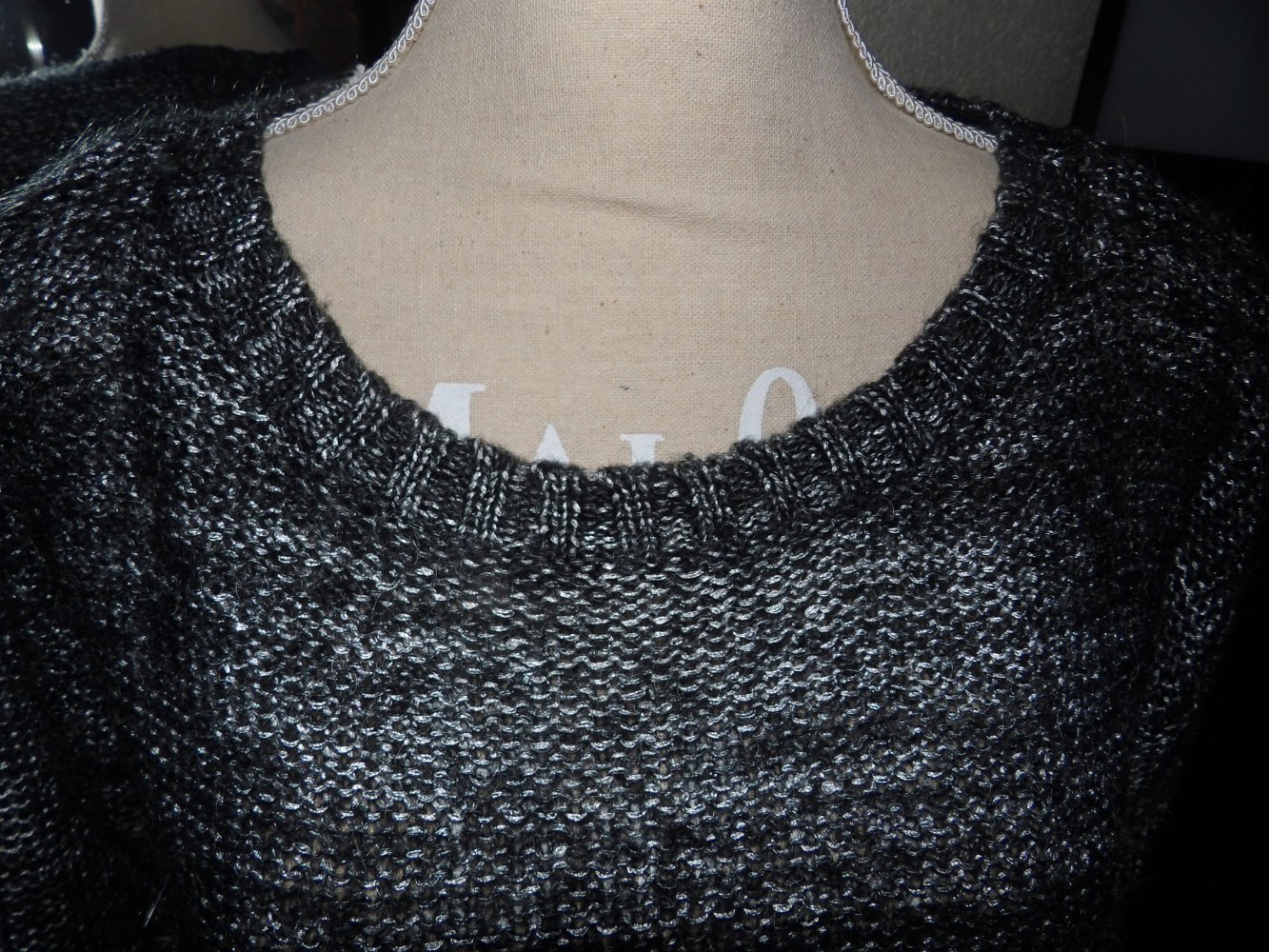 Pullover Hallhuber Mohair Glitzer Gr. 34 XS