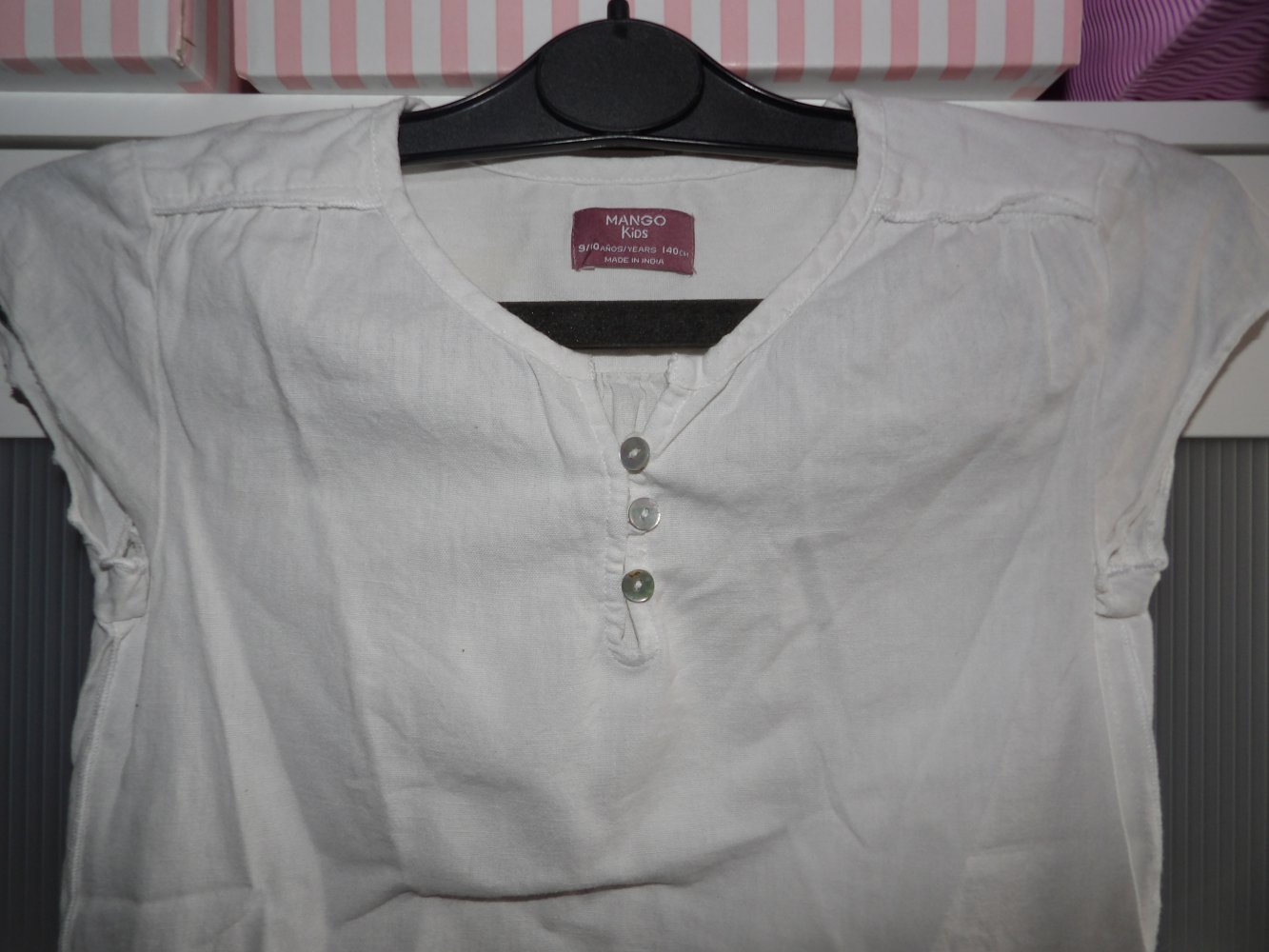 T-Shirt Oberteil Bluse Mango Gr. 140 Frühling Sommer Leinen