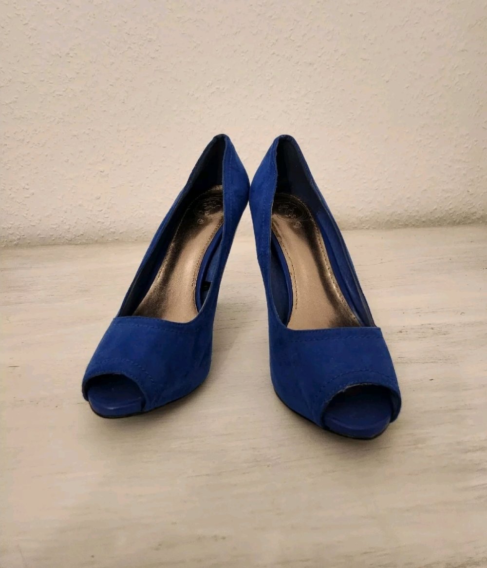 Zara blaue Pumps Gr. 39 Wildleder Optik
