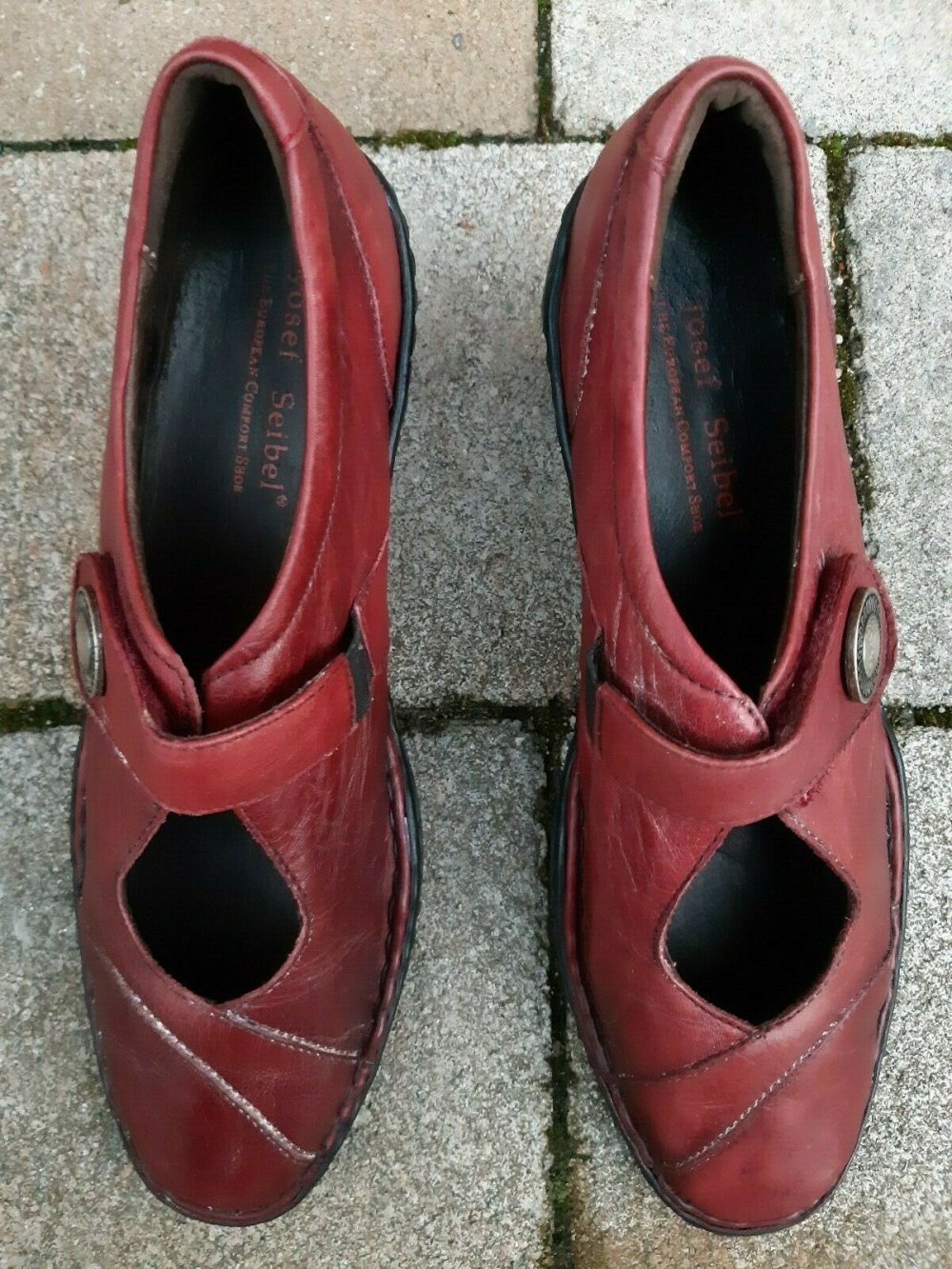 SCHUHE PUMPS Gr. 37 von Josef Seibel Halbschuhe weinrot Echtleder Leder