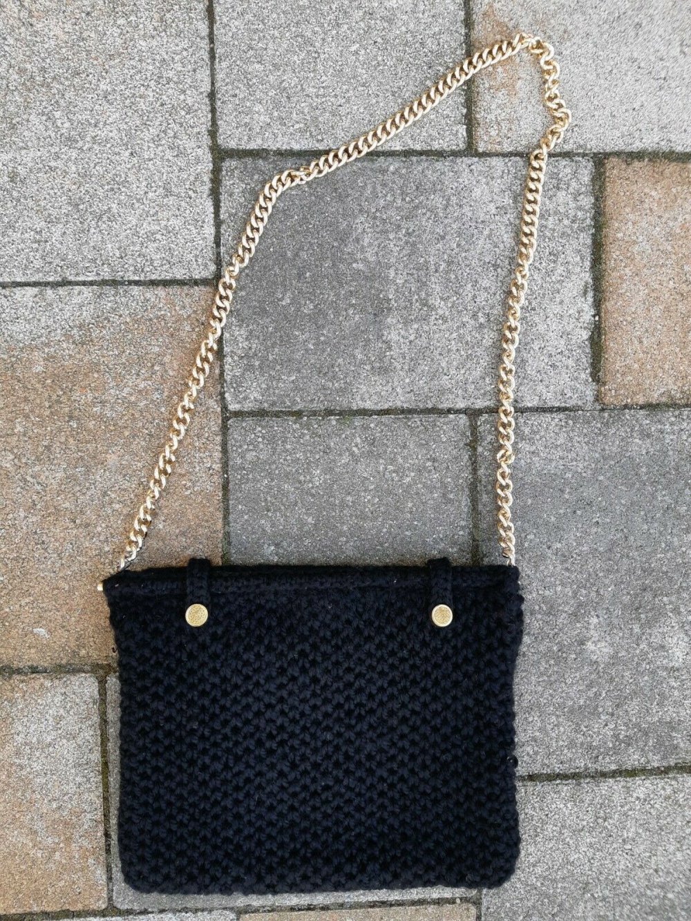 TASCHE SCHULTER UMHANG SCHWARZ 50er 60er TRUE VINTAGE HÄKELSTOFF ROCKABILLY