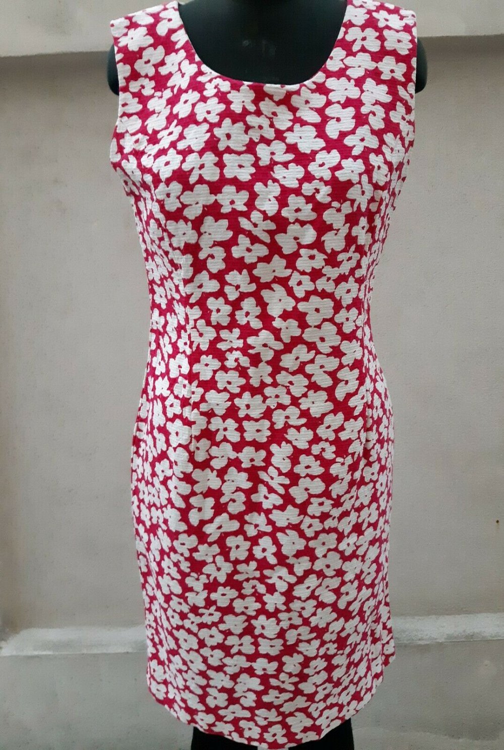 KLEID ETUIKLEID Gr. 38 SCHNEBERGER : DESIGNER 80er PINK WEISS BLUMEN