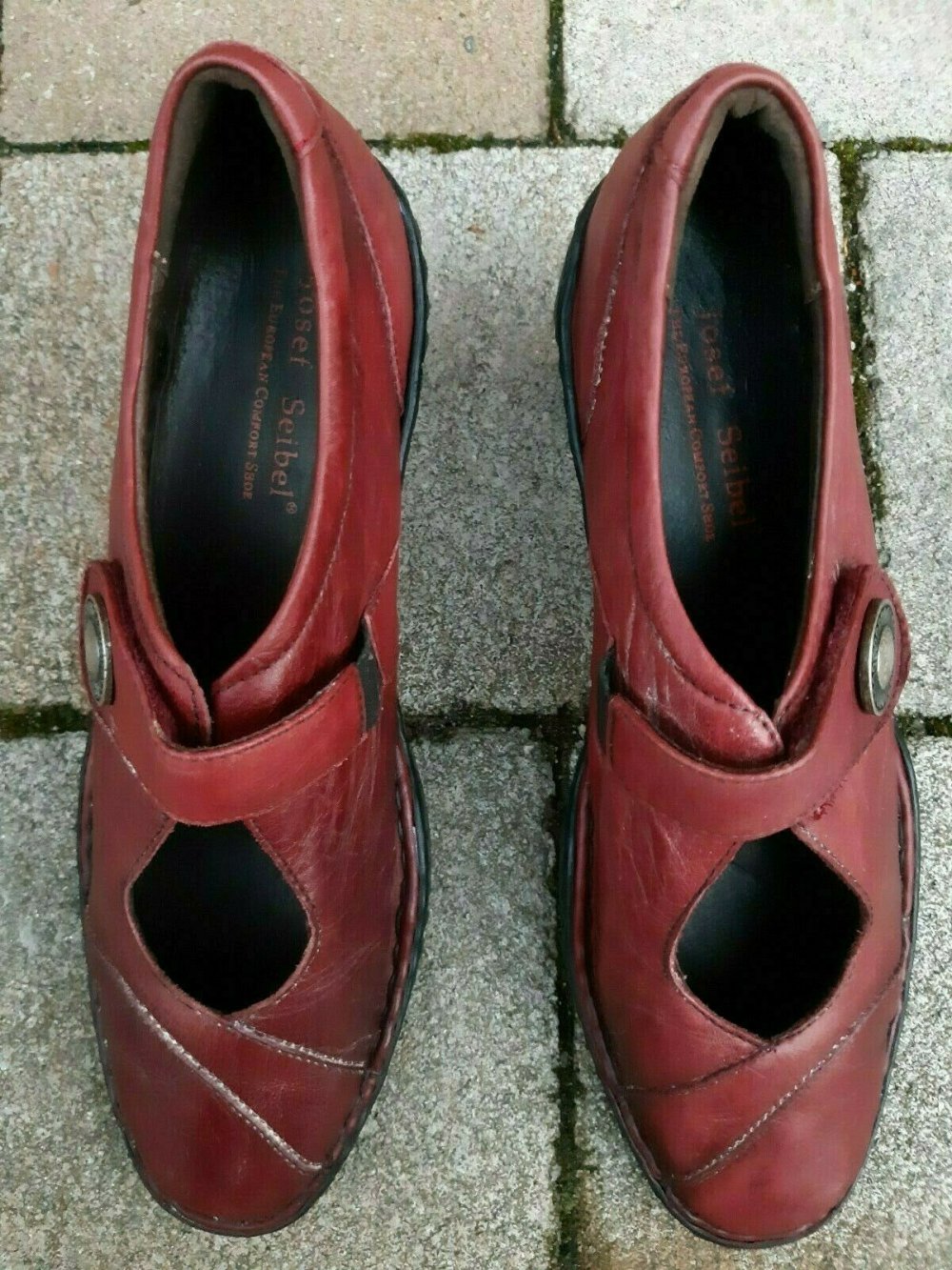 SCHUHE PUMPS Gr. 37 von Josef Seibel Halbschuhe weinrot Echtleder Leder