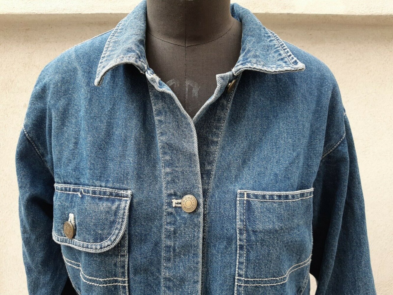 MONKI Gr. XS Gr. 38 JEANSJACKE DAMEN CLASSIC DENIM BLAU NEU JACKE