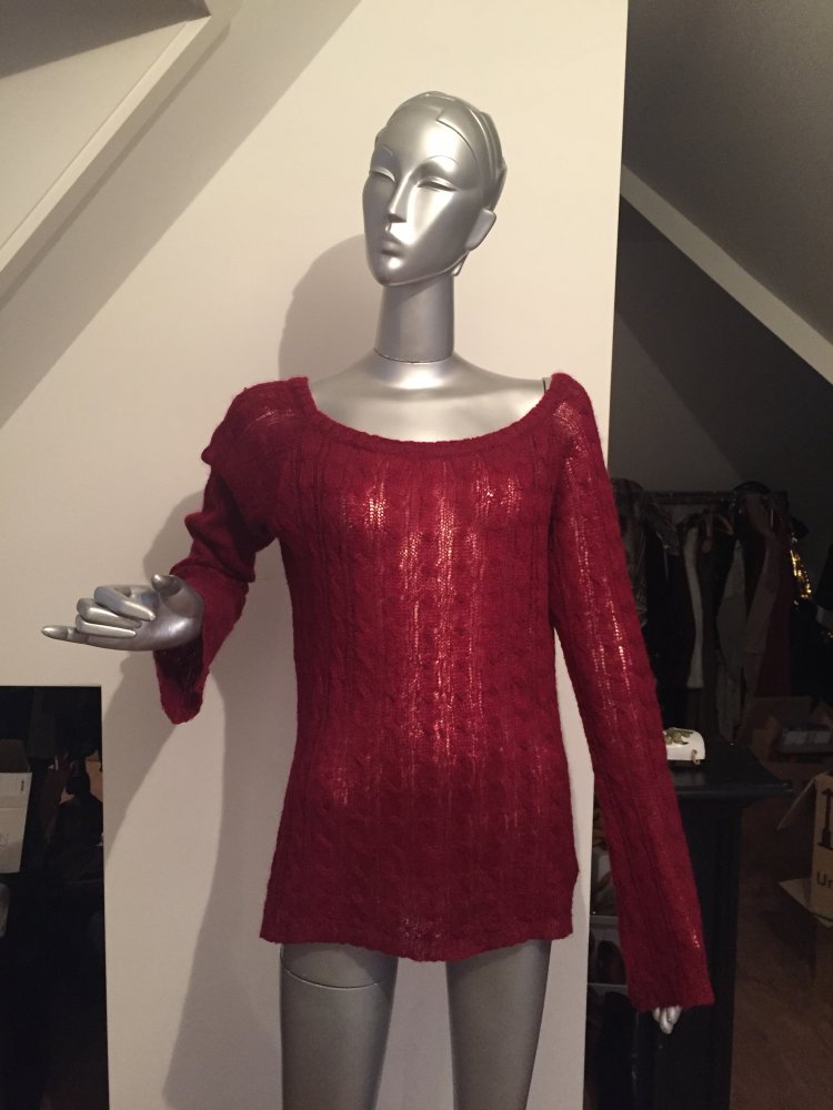Herbstlicher Strickpullover weinrot H&M Oversize 