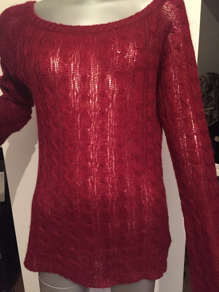 Herbstlicher Strickpullover weinrot H&M Oversize 