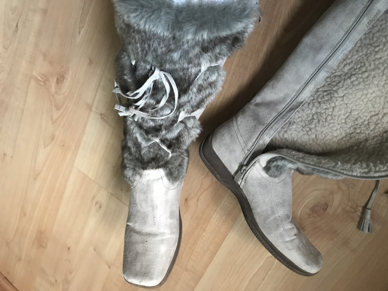 Stiefel Fell Teddy Futter 41 Cremebeige Stylisch Außergewöhnlich Schnürung Zierde fakefur Winterboots