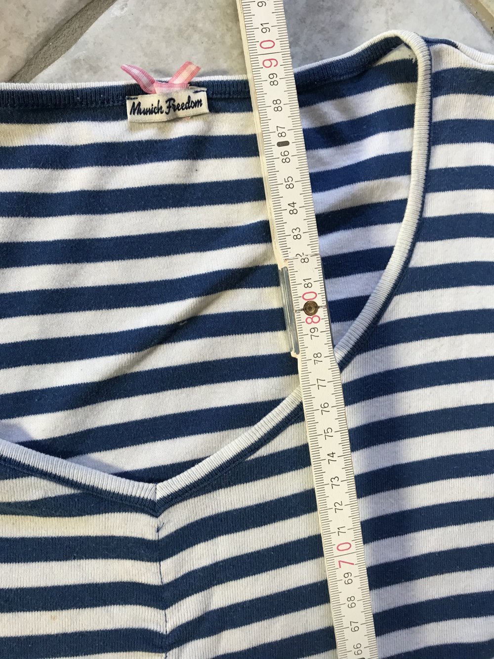 Kleid Sommerkleid Midilänge Design Manufaktur Shirtkleid Maritim 46/XL Blockstreifen y2k Baumwolle Munich Freedom Longsleve 