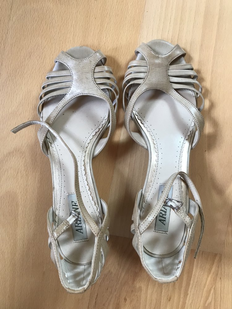 Absatzschuhe Nude Riemenpumps Stilettos 39 Peeptoe Vintagelover Hellbeige 