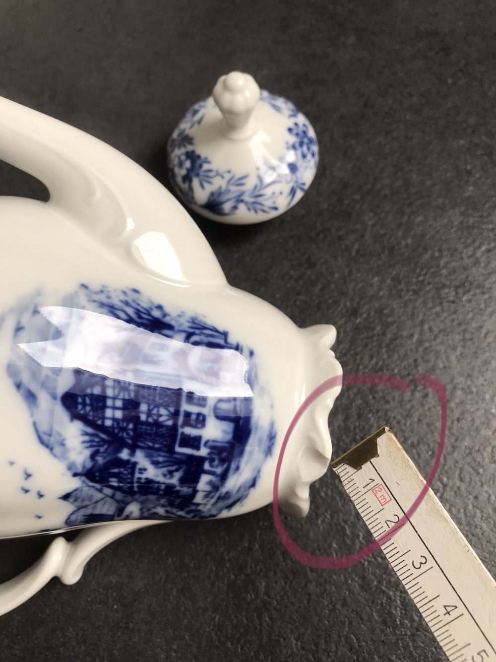 Kaffeekanne Moccakanne Singlekanne Porzellan Seltmann Weiden Nostalgie Theresia Blumendecor Band Blau