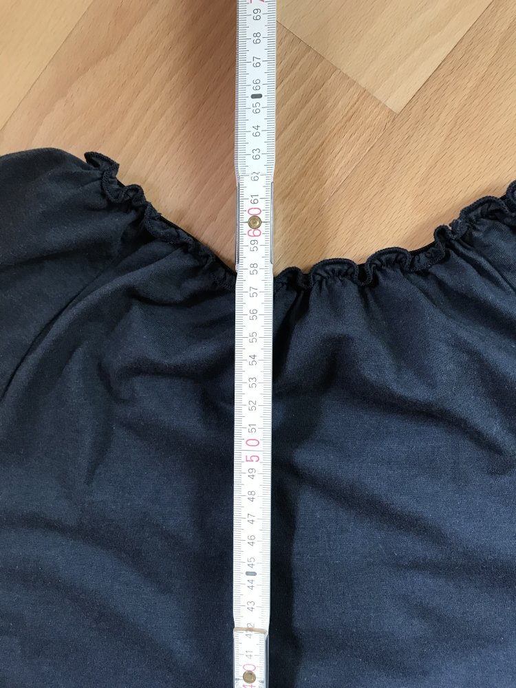 Shirt blau Gummibund gesmokt 38/40 Oberteil 