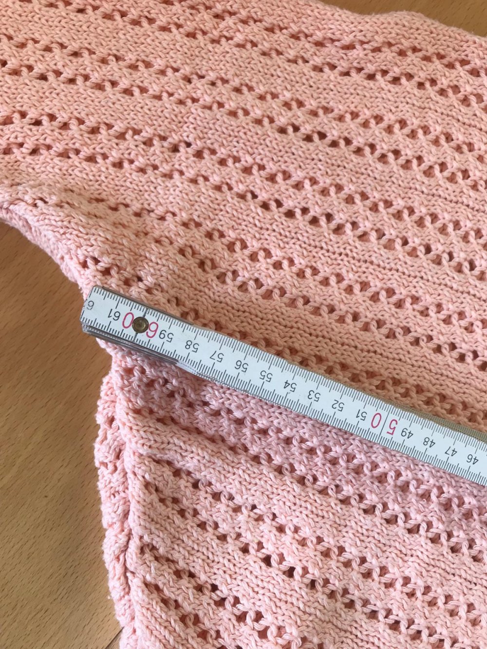 Strickmuster Makramee Halbarm Oberteil Fledermaus Pulli Pastell Piëch Strick Chic Retrodesign Croped S/M Zart rosé 