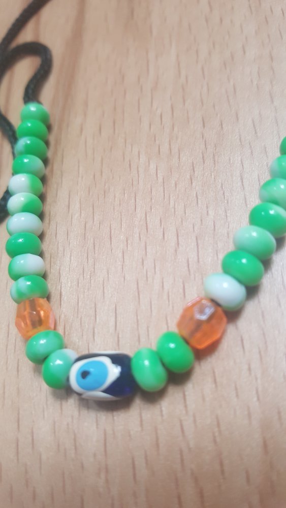 Armband Talisman Knüpfband Glücksbringer Auge mento ungetragen Perlenband Schutz  
