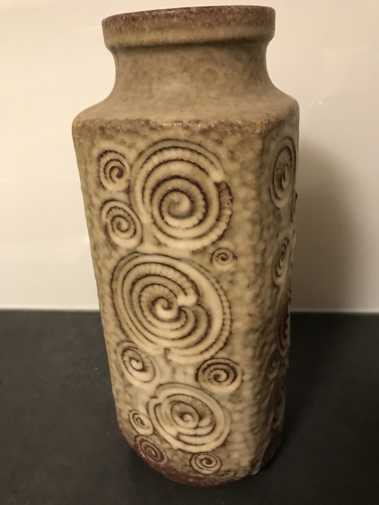 Vase Tischvase Bodenvase 60ies Retro Scheurich Kura Keramik Design Majolika Germany