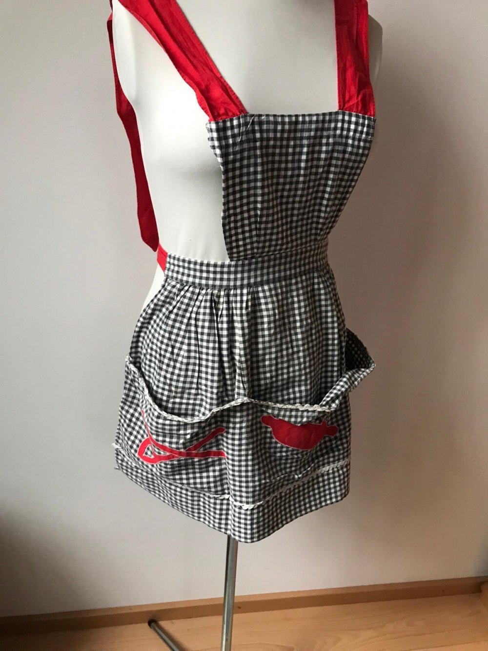 Kochschürze Küchenschürze Latzschürze Retro Design 50ies Rockabella 60s Vintagelover Pepita Mustermix used Look 