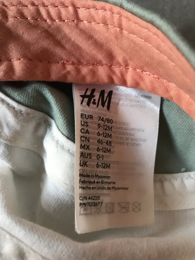 Kindermütze Cap Käppie Schirmmütze 74/80 Webstoff Tricolor Elastik Bund