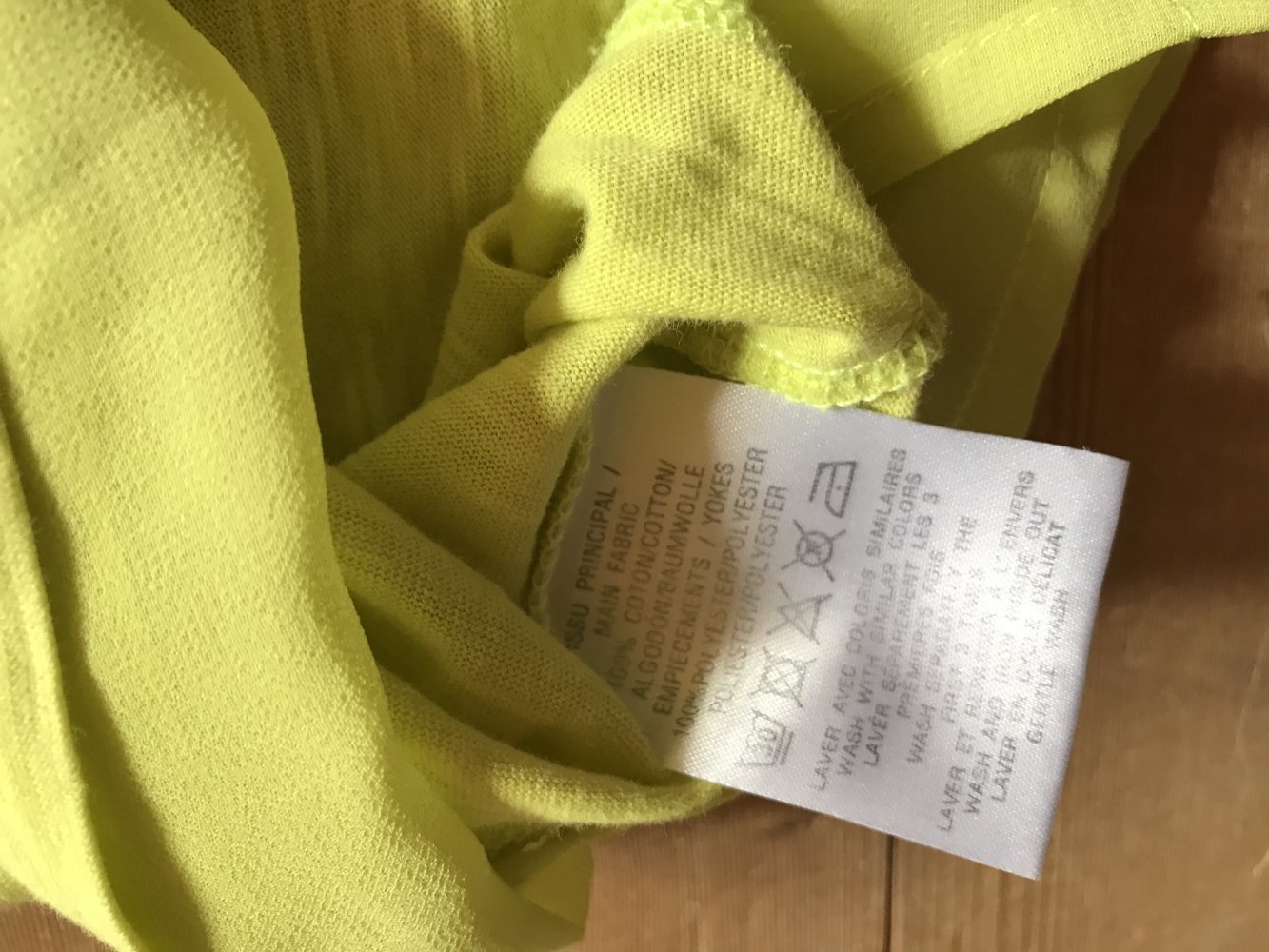 T-Shirt Miss Captain T2 Meshoptik Oberteil Baumwolle Kurzarm Gr.44 Neongelb Colour Blocking Lagenlook 