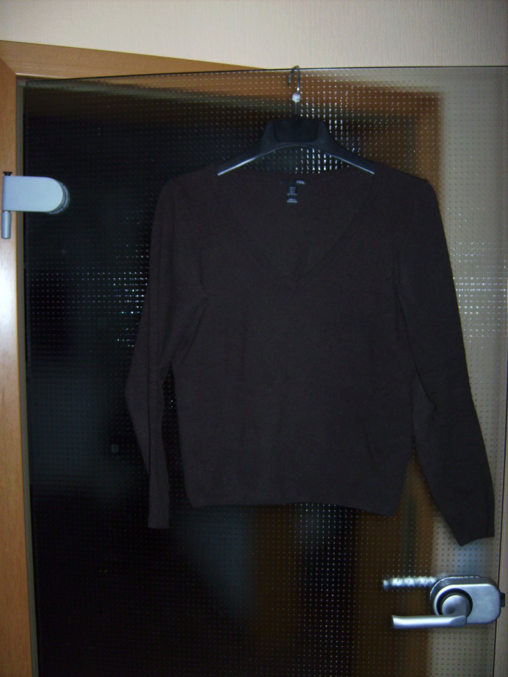 Pullover, Baumwollpulli Gr. M, Oberteil Feinstrick Wolle braun, H&M, V-Ausschnitt, Langarm, Strickstoff 80% BW