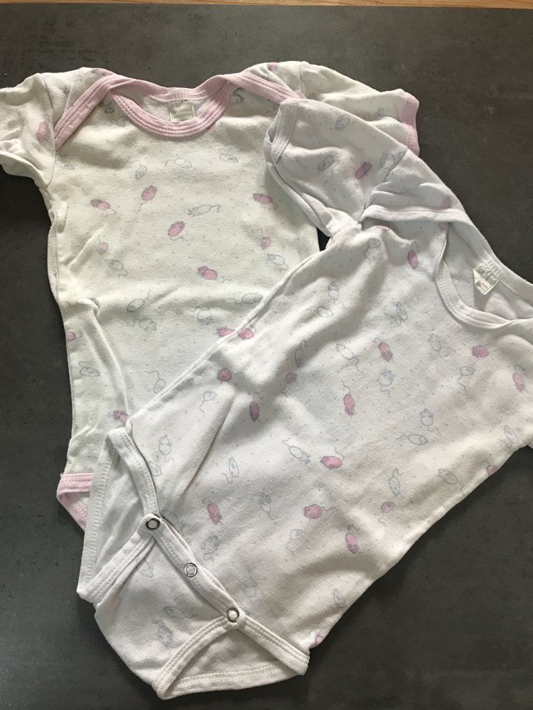 Baby Body 74/80 Mäuse Hemdchen Kurzarm Set Duo Konvolut 