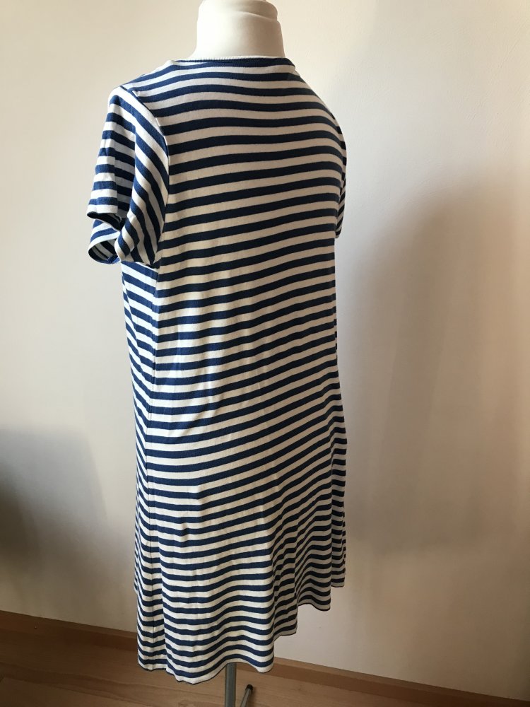 Kleid Sommerkleid Midilänge Design Manufaktur Shirtkleid Maritim 46/XL Blockstreifen y2k Baumwolle Munich Freedom Longsleve 