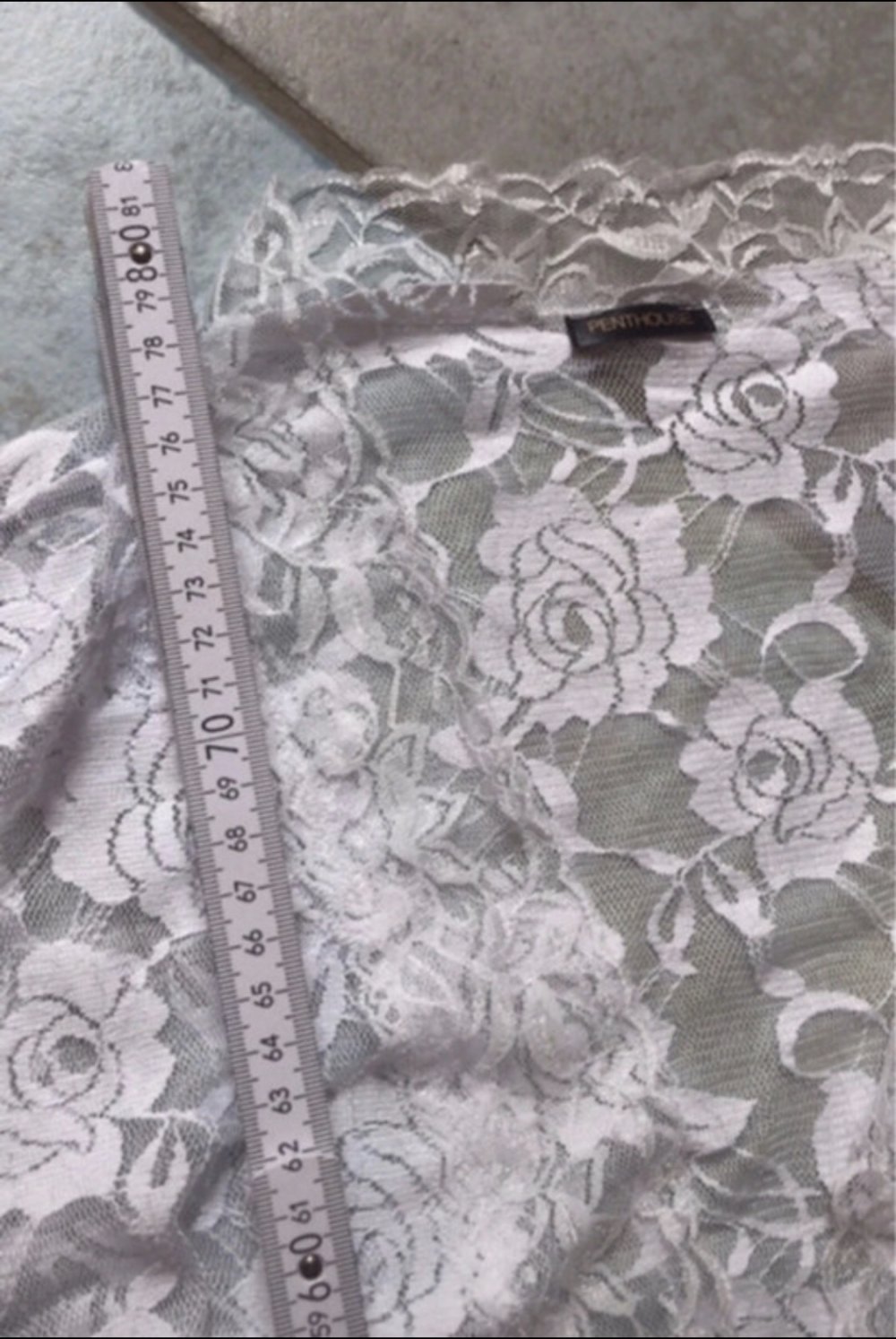Kimono Spitze Onesize Penthouse Morgenmantel 36/38 Ajour weiß 
