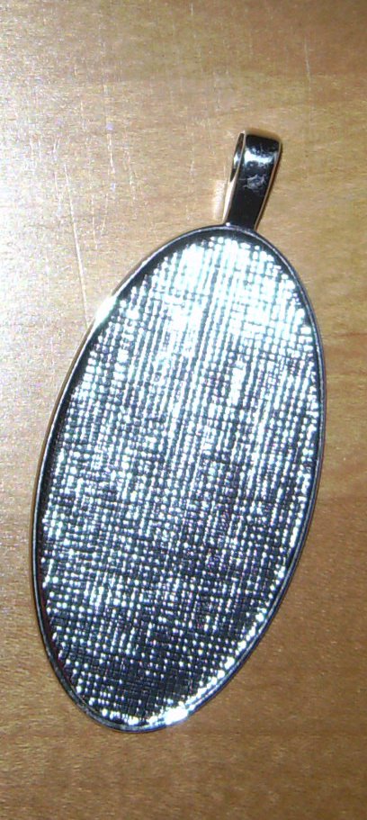 Medaillon Doublè grau-schwarz Silberfarben, Modeschmuck, Anhänger Oval, Retro Design Emaille Eloxal Epoxit Look