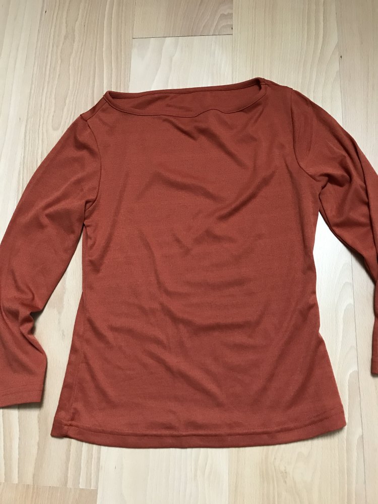 Shirt XS / S Oberteil rostbraun Croped Top Academic 7/8 Armlänge 34/36 Basic Pulli 