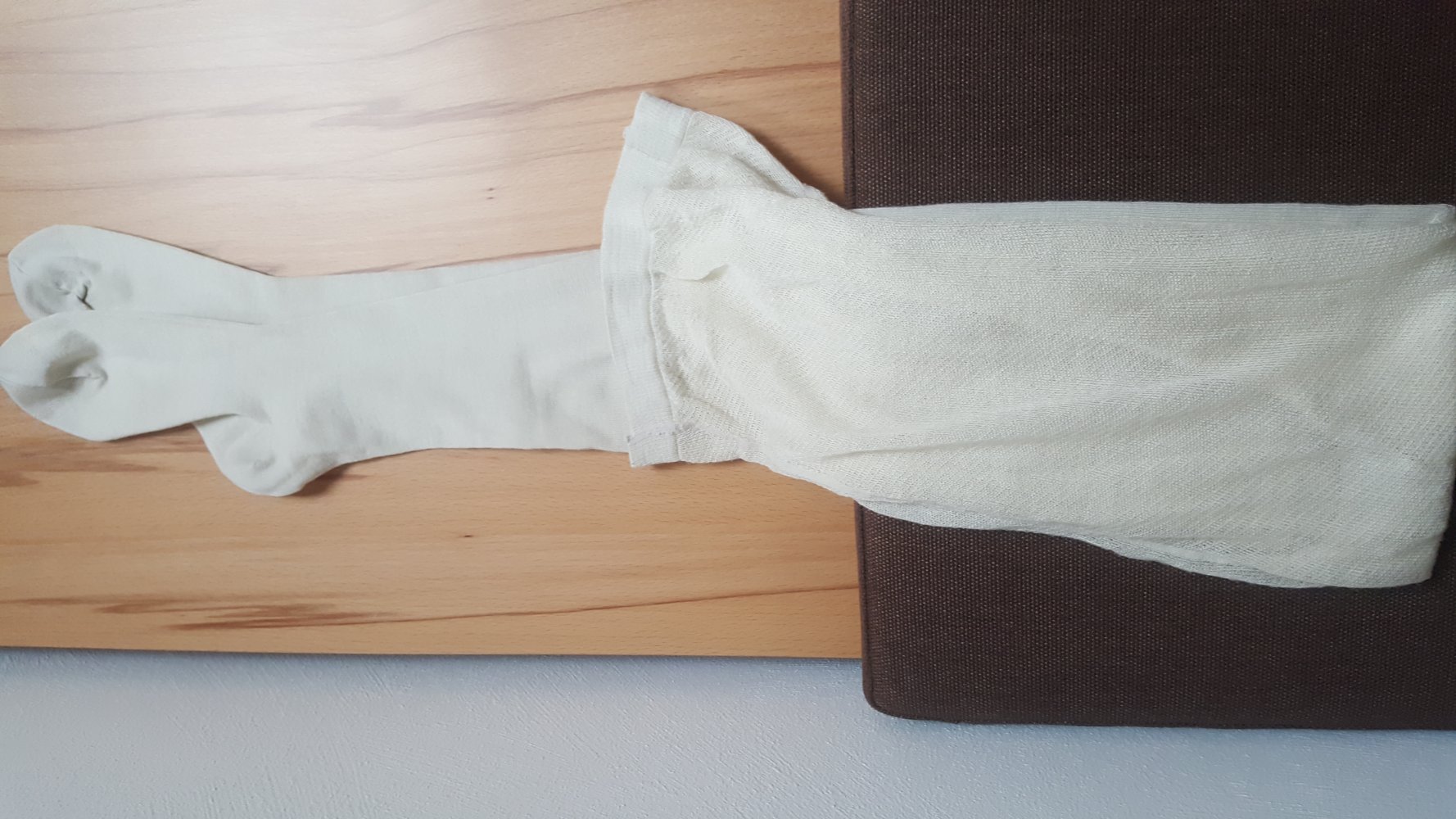 Strümpfe feinstrick Doublè look Stockings Nude hellbeige Highwaist Vintage-Schnitt  