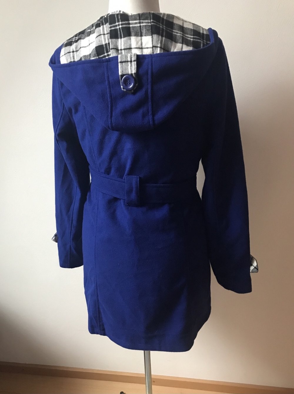 Manteljacke Trenchcoat Blau Kapuzenjacke 42/44 