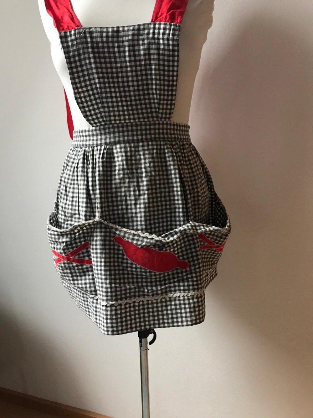 Kochschürze Küchenschürze Latzschürze Retro Design 50ies Rockabella 60s Vintagelover Pepita Mustermix used Look 