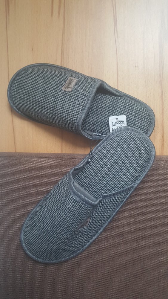 Pantoffel Hausschuhe Hahnentritt Biker Gr. 40 neu Ungetragen Schuhe Slipper 