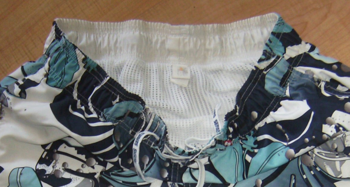 Surfer-Short, Florale Badeshort, kurze Hose, Badehose Gr. M, Printdruck mit Innenhose und Taschen, Rodeo 48/50, blau Sea , Beach-Wear, Hibiscus Water Dress