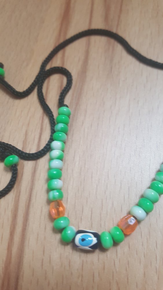 Armband Talisman Knüpfband Glücksbringer Auge mento ungetragen Perlenband Schutz  