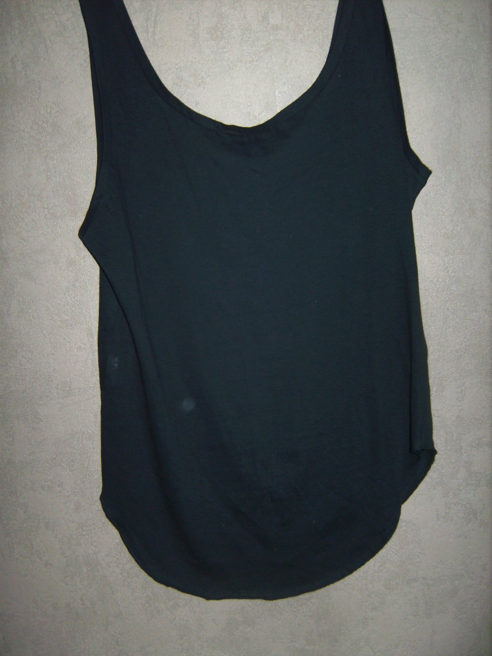 Motiv Shirt, Trägershirt, T-shirt black used Look, lässig mit Druck, Tara, Gr. L, Halfmoon, lässig weit. Trägertop. Top Inprint, Einheitsgröße, abgerundeter Bund, Halfmoon