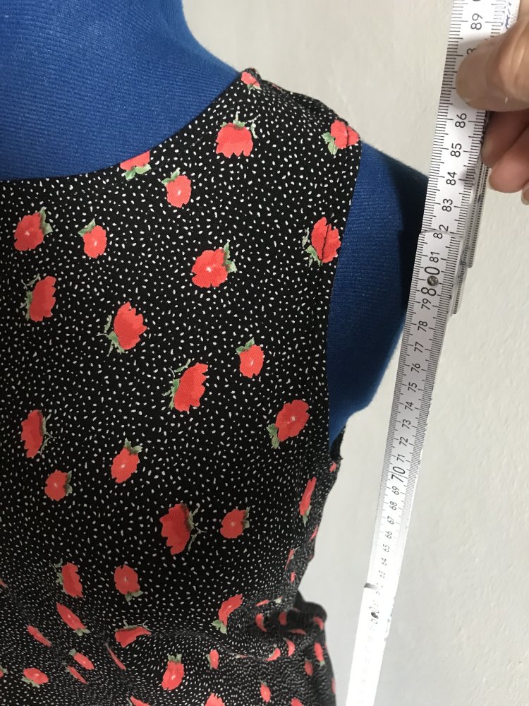 Kleid Klatschmohn M Sommerkleid rot schwarz Rüsche Onesize 38/40 Sweet 