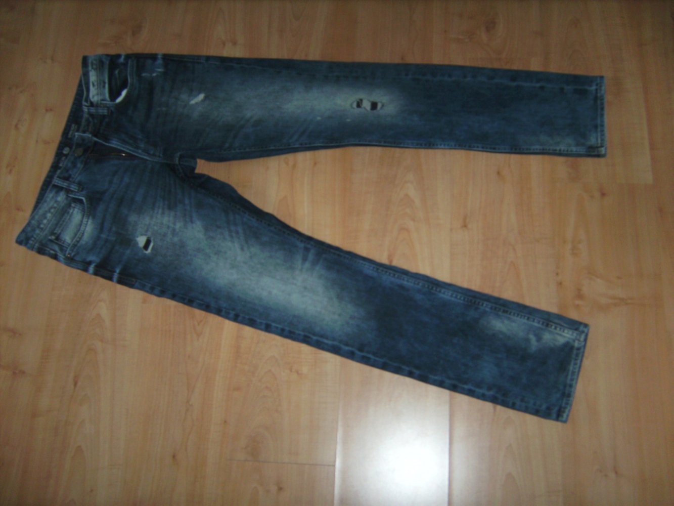 Jeans, 34/34 Slim Fit, Riped Boyfrend Jeans, used look, Herrenjeans Five Pocket loose fit, Inprint Mustermix Jeanshose