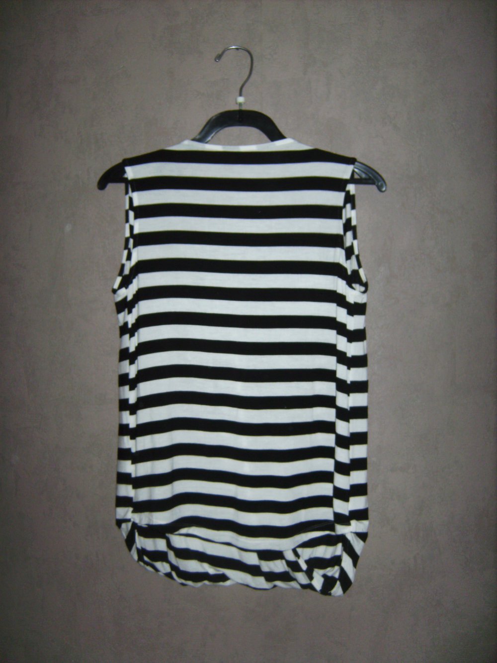 Shirt Oberteil, Wickeloptik, Blockstreifen L/XL, black and white, Figurschmeichler 40-44 Markenware 