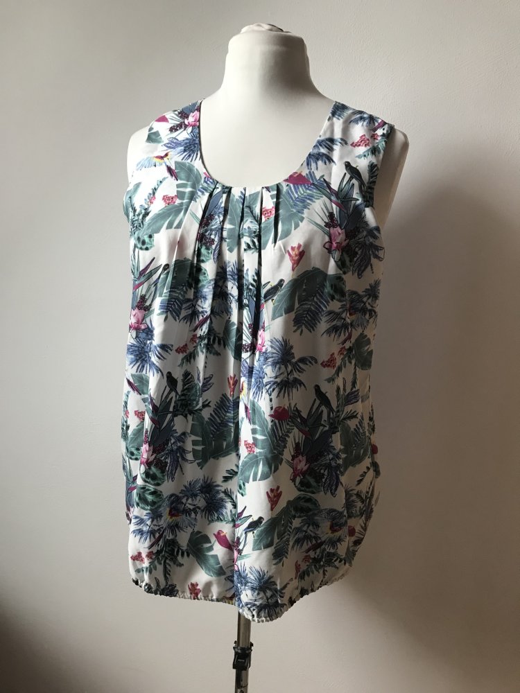 Bluse Top Shirt Ballonbluse Oberteil Jungleprint 38,40,42 Onesize Oversized Schnitt Figurschmeichler 