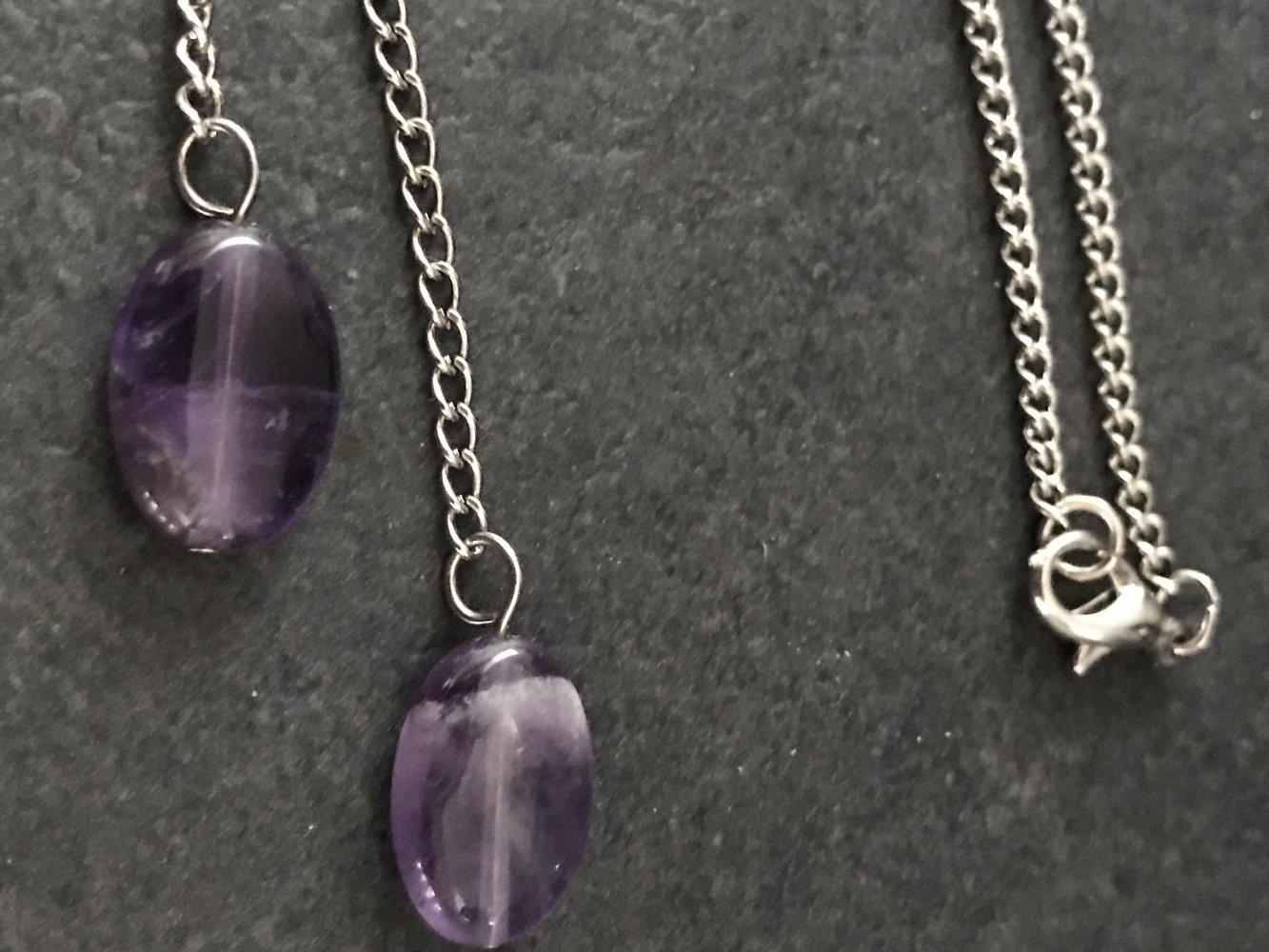 Kette Collier Anhänger Flieder Modeschmuck Halskette silberfarben 